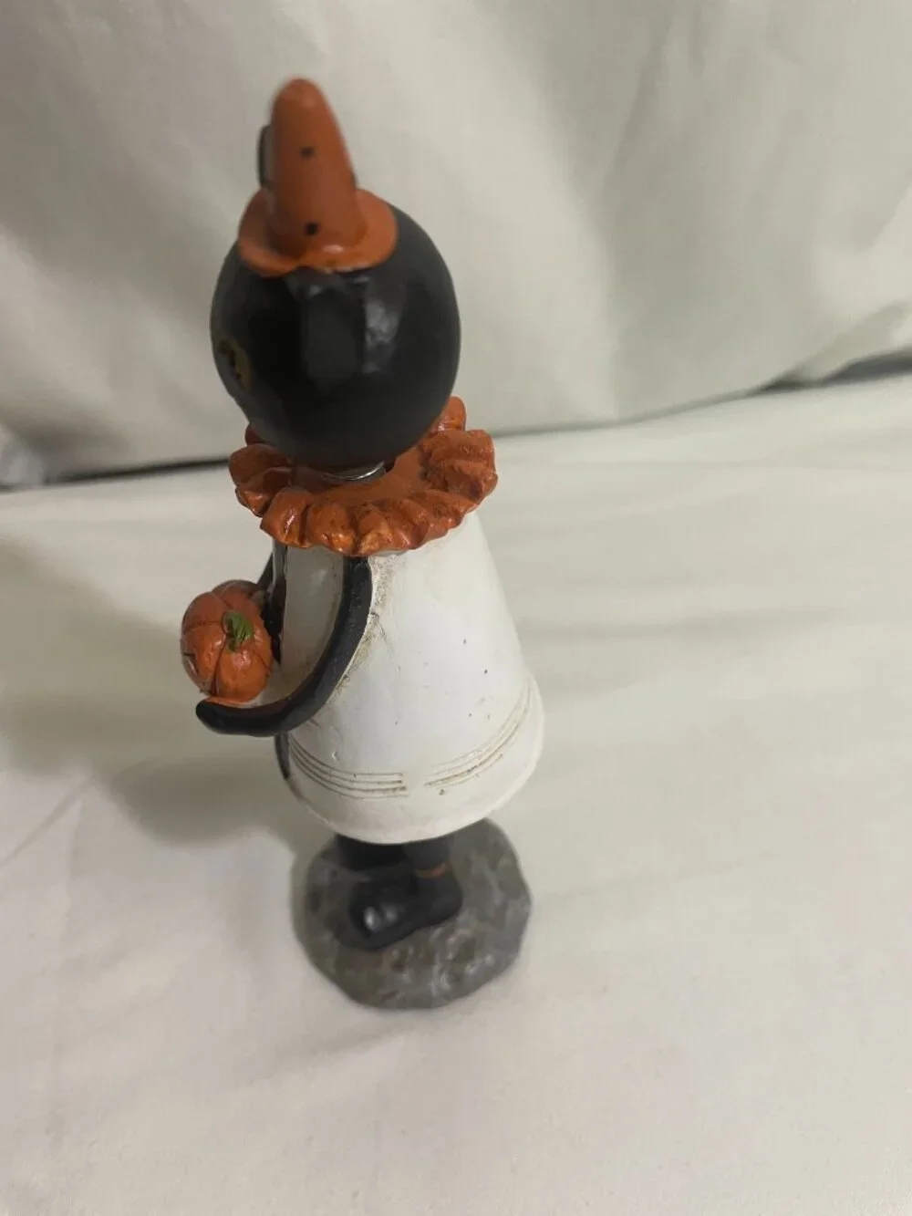 Vintage Halloween Black Cat Bobble Head Figurine Jack O Lantern 7.5